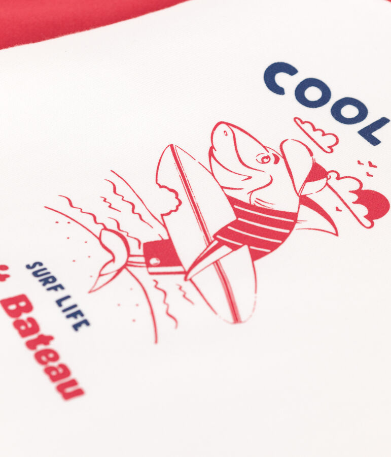 Sudadera infantil de algod&oacute;n con estampado blanco/rojo