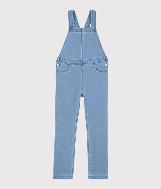 Peto de felpa vaquera de niña. azul DENIM CLAIR