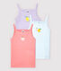 Lote de 3 camisetas de tirantes con estampado de frutas de niña