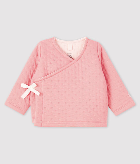 Cárdigan de tejido túbico para bebé rosa CHARME