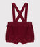 Shorts de pana lisa con tirantes para bebé AMARANTE