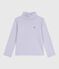 Camiseta infantil de cuello alto de algodón a rayas blanco SQUAW/ MARSHMALLOW