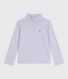 Camiseta infantil de cuello alto de algodón a rayas