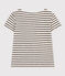 Camiseta de punto flameado a rayas para niña blanco AVALANCHE/azul SMOKING