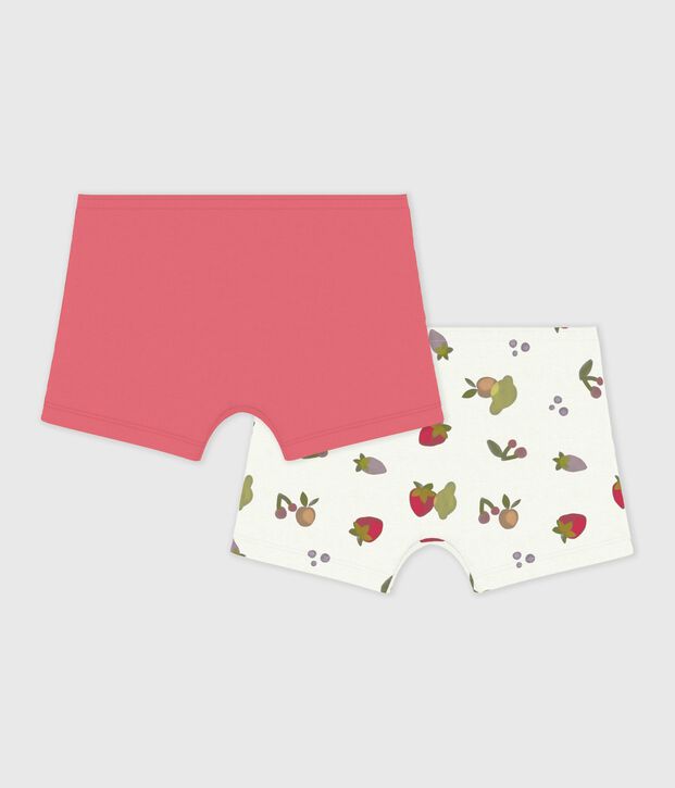 Juego de culottes infantiles largos de algod&oacute;n con estampado de frutas multicolor