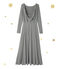 Robe longue femme à manches longues. Petit bateau x Marie-Agnès Gillot azul SMOKING/beige COQUILLE