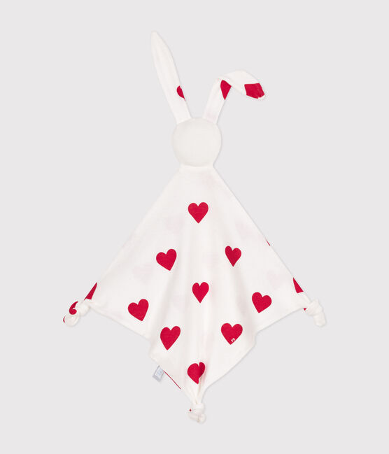 Peluche con corazón de algodón blanco MARSHMALLOW/rojo TERKUIT