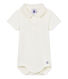 Body manga corta cuello polo liso para bebé niño