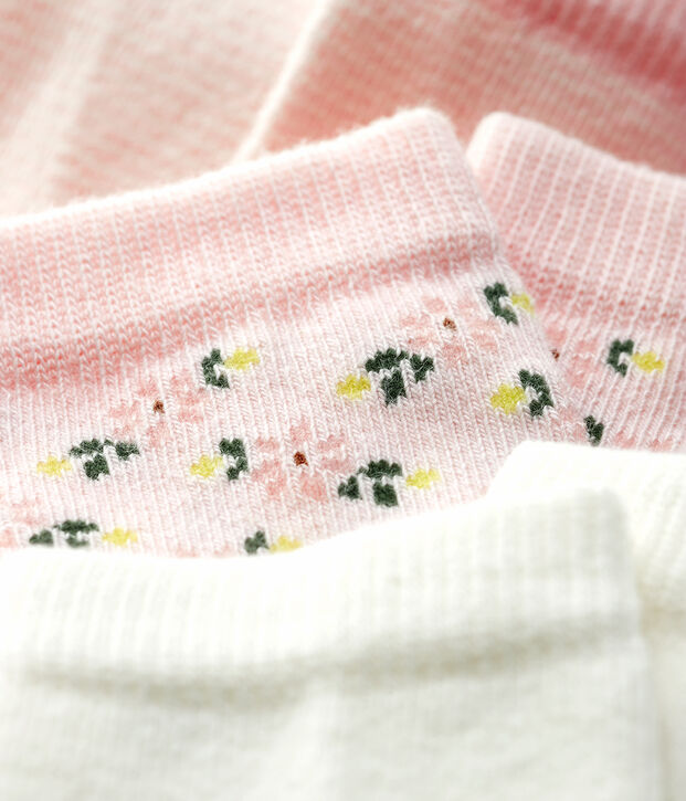 Lote de 3 pares de calcetines con dibujo de beb&eacute; ni&ntilde;a multicolor