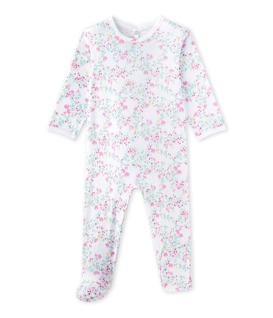 Pijama estampado para bebé niña blanco ECUME/rosa ROSE/ MULTICO