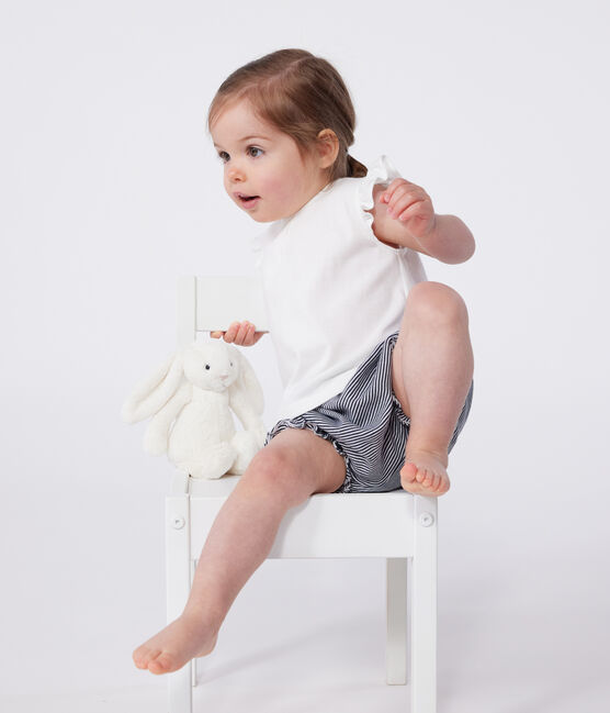 Blusa sin mangas de algodón para bebé blanco MARSHMALLOW