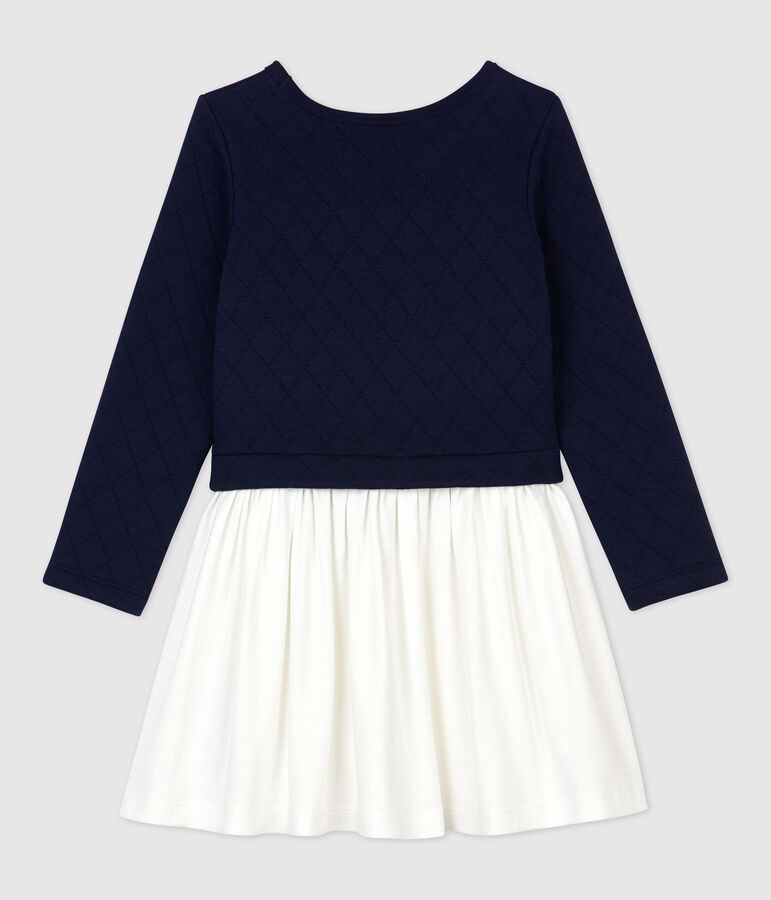 Vestido de manga larga de mulet&oacute;n de ni&ntilde;a azul/multicolor