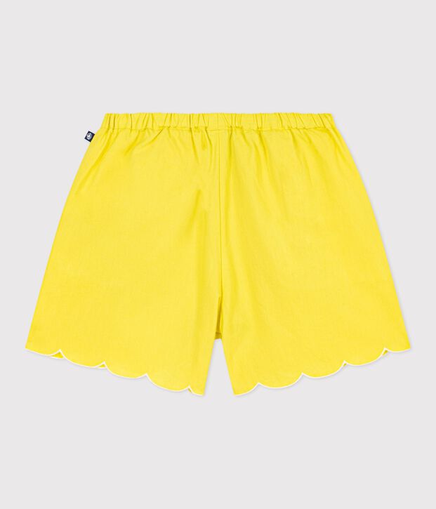 Shorts infantiles de algod&oacute;n liso amarillo