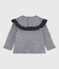 Blusa de manga larga para bebé niña azul SMOKING/blanco MARSHMALLOW