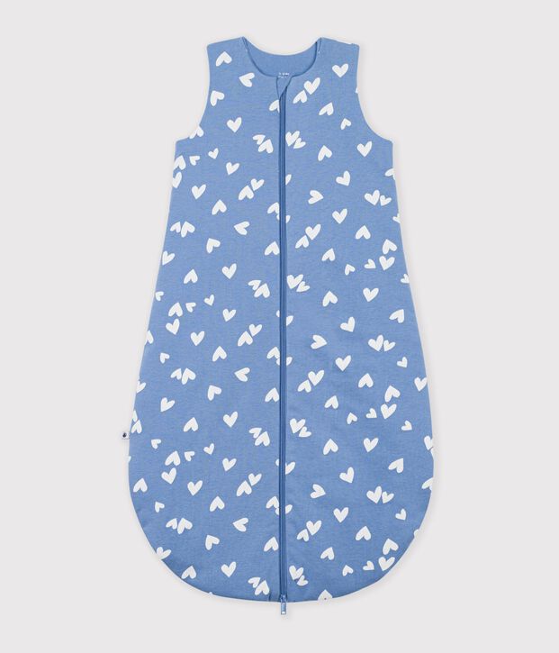 Saco para beb&eacute; de algod&oacute;n con estampado de corazones TOG 2,5 azul/blanco