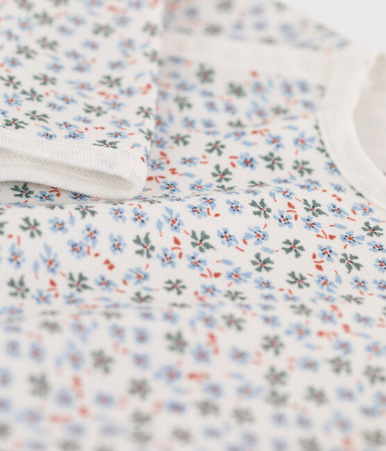 Pelele estampado de felpa para bebé blanco MARSHMALLOW/blanco MULTICO
