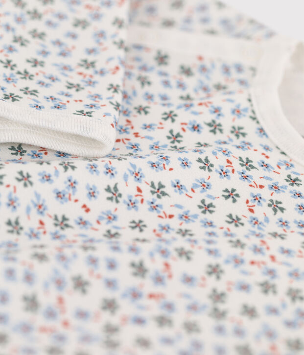 Pelele estampado de felpa para beb&eacute; blanco/multicolor