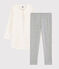 Camisón de estrellas con leging para niña en túbico blanco MARSHMALLOW/gris ARGENT