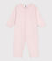 Pijama de algodón sin pies con cuello claudine para bebé rosa FLEUR