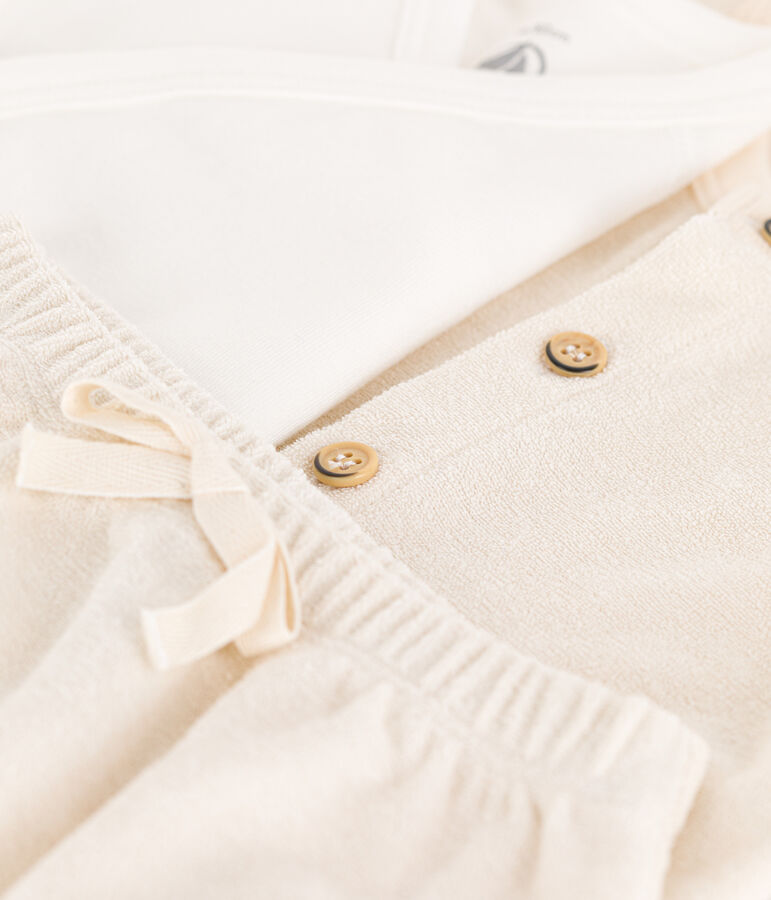 Conjunto de rizo para beb&eacute; crudo