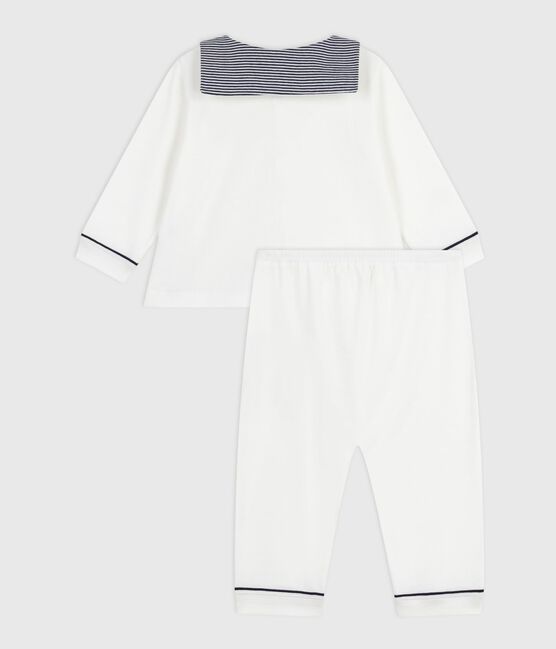 Pijama de 2 piezas con cuello marinero para bebé blanco MARSHMALLOW