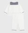 Pijama de 2 piezas con cuello marinero para bebé blanco MARSHMALLOW