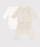 Conjunto de terciopelo y body para bebé beige MONTELIMAR CHINE