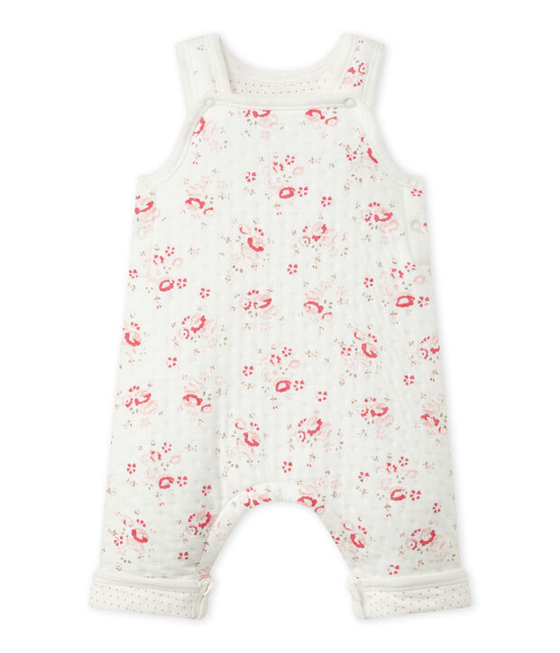 Peto en t&uacute;bico acolchado para beb&eacute; ni&ntilde;a blanco/multicolor