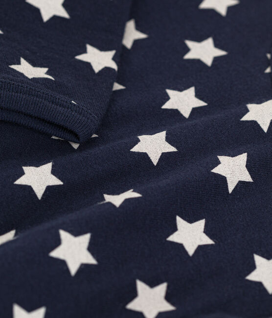 Pelele de algodón con estrellas azul SMOKING/blanco MARSHMALLOW