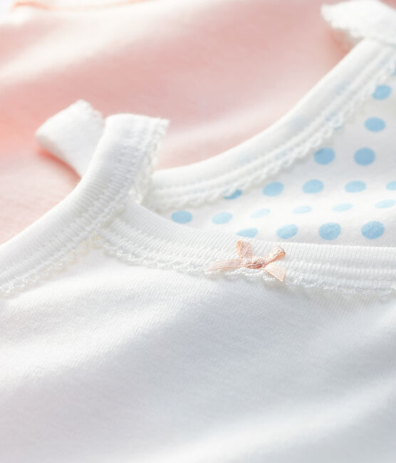 Juego de 3 bodis con tirantes para bebé niña variante 1