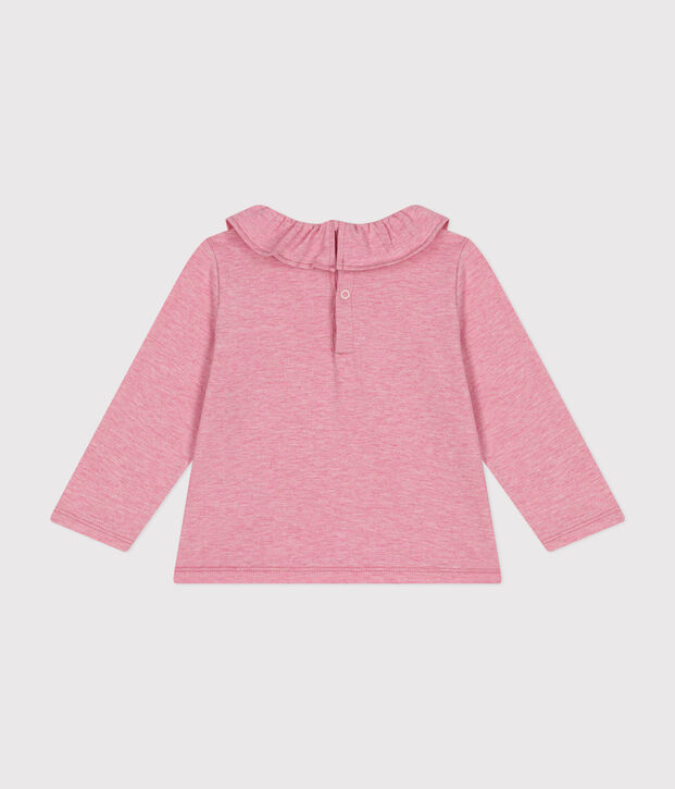 Blusa de manga larga de jersey para beb&eacute; rosa