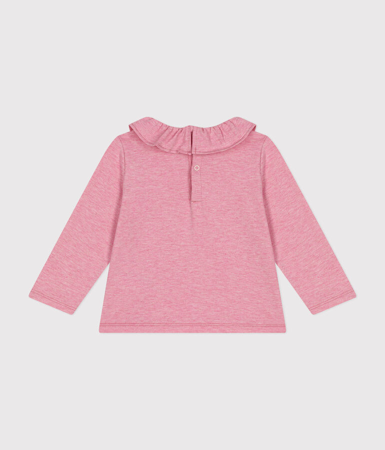 Blusa de manga larga de jersey para beb&eacute; rosa