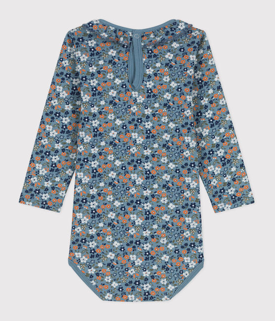 Body de algodón de manga larga con cuello isabelino y estampado de flores para bebé ROVER/ MULTICO