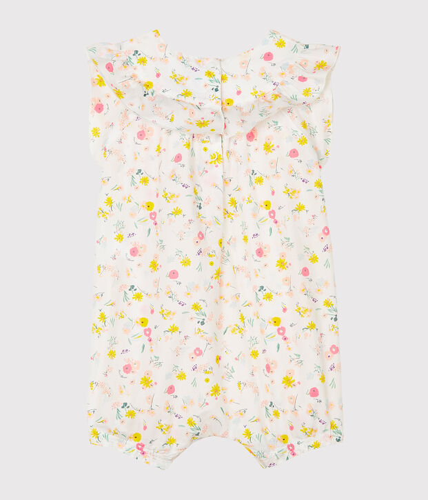 Mono corto estampado para beb&eacute; ni&ntilde;a blanco/multicolor