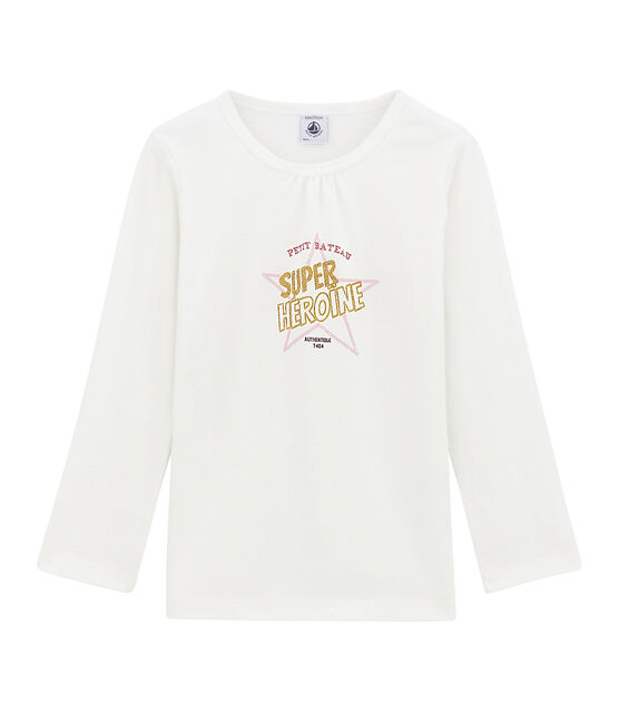 Camiseta de manga larga para niña blanco MARSHMALLOW