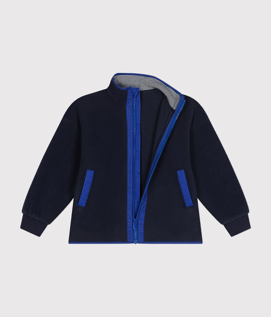 Chaqueta con cremallera de tejido polar para niño azul SMOKING