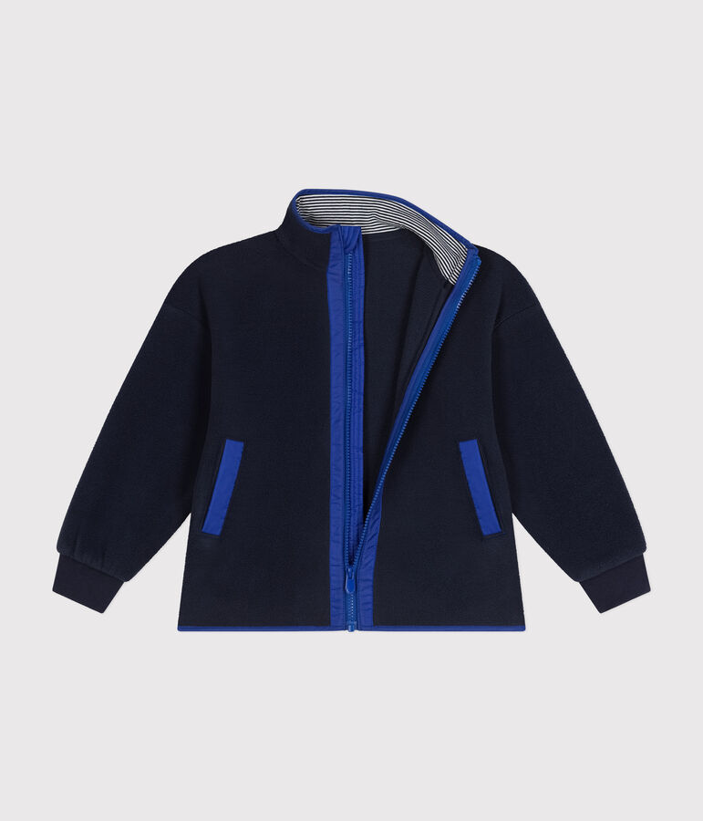 Chaqueta con cremallera de tejido polar para ni&ntilde;o azul