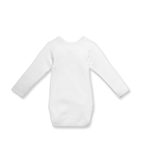 Unisex newborn baby long-sleeved brushed cotton bodysuit blanco Ecume