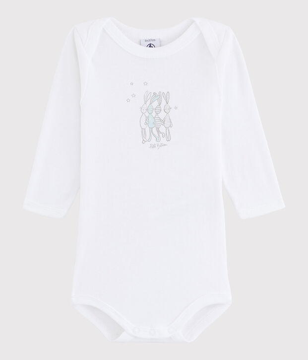 Bodi de manga larga de beb&eacute; ni&ntilde;a/ni&ntilde;o blanco