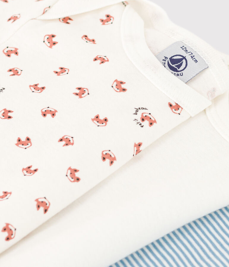 Lote de 3 bodis de algod&oacute;n de manga larga para beb&eacute; multicolor