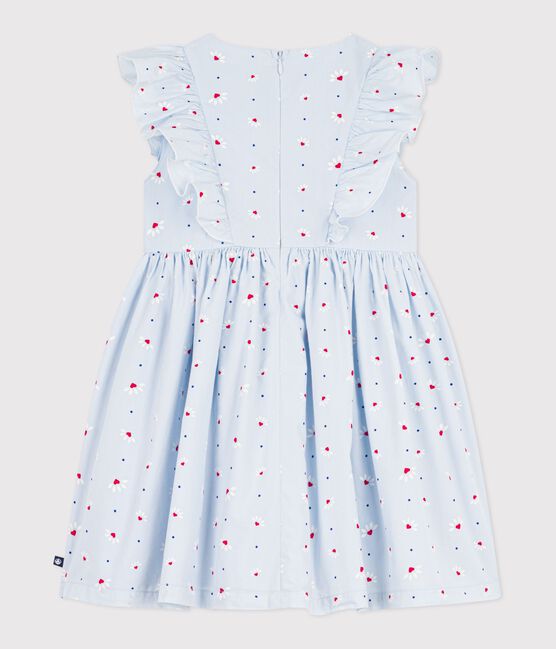 Vestido infantil de algodón sin mangas azul FRAICHEUR/blanco MULTICO