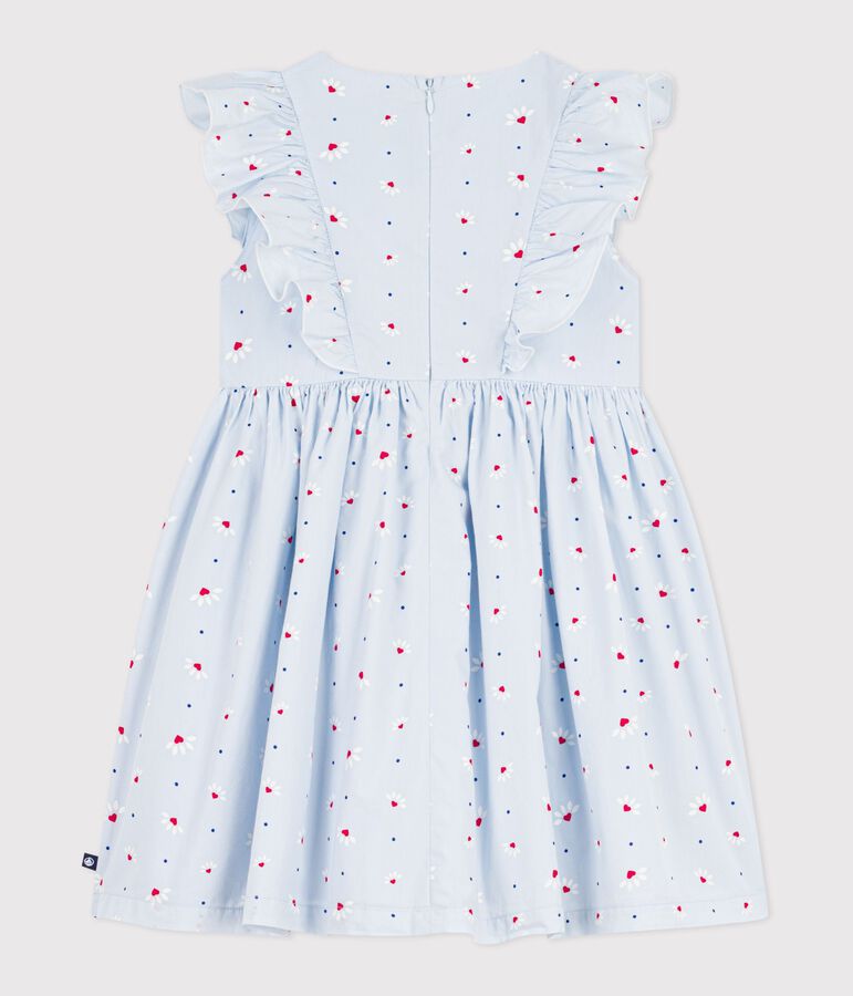 Vestido infantil de algod&oacute;n sin mangas azul FRAICHEUR/blanco MULTICO
