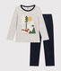 Pijama infantil de terciopelo liso