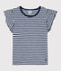 Camiseta de algodón a rayas para niña