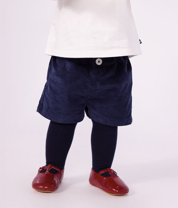 Shorts lisos de terciopelo para beb&eacute; SOIR