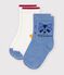 2 pares de calcetines de algod&oacute;n lisos con estampado de animal para beb&eacute; multicolor
