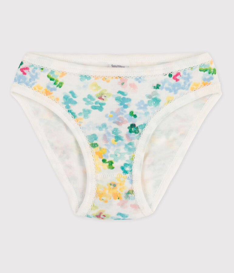 Braguita de algod&oacute;n de ni&ntilde;a blanco MARSHMALLOW/verde VERT/ MULTICO