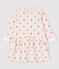 Vestido de manga larga de felpa de bebé niña rosa FLEUR/blanco MULTICO