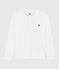 Camiseta de algodón y lino de niño blanco MARSHMALLOW