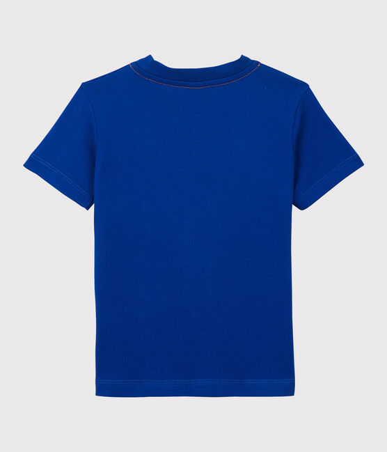 Camiseta de manga corta de punto de niño azul SURF